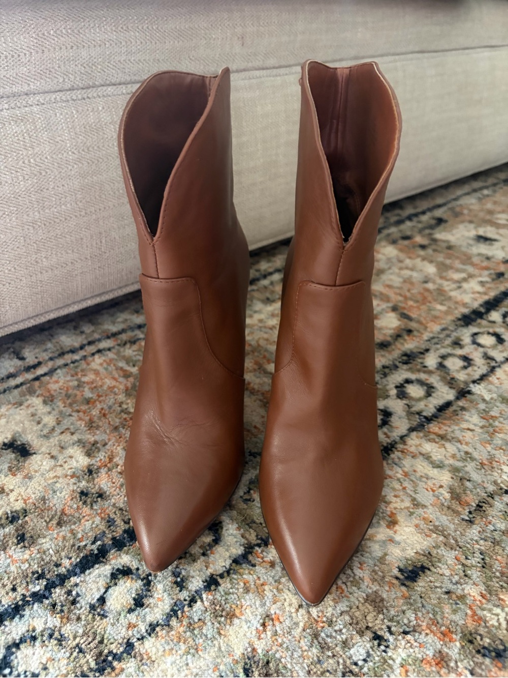 Nine West Womens Tolate Leather Dressy Ankle Boots Size 5 1/2